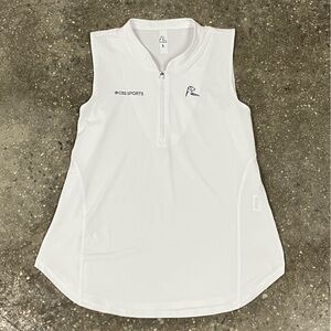 Rhoback Women’s Large The Ball Girl White Performance Sleeveless Zip